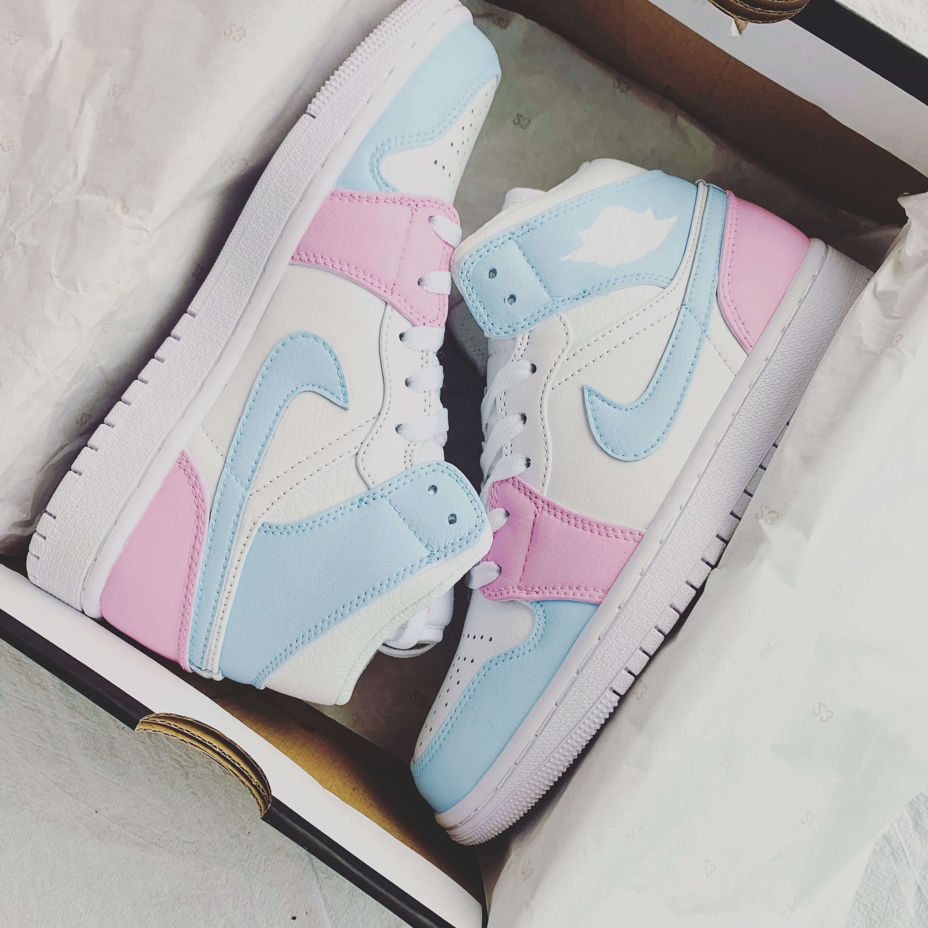 Jordans pink and blue hotsell