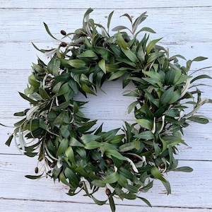 Olive branch wreath for front door, year round wreath, everyday greenery wreath, sophisticated Olive wreath, sage green wreath image 3