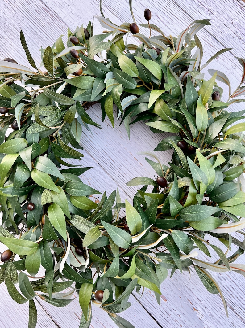 Olive branch wreath for front door, year round wreath, everyday greenery wreath, sophisticated Olive wreath, sage green wreath image 7