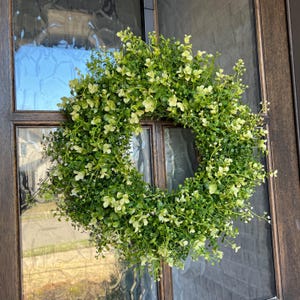 Spring boxwood wreath for front door, year round wreath, everyday greenery wreath, XL cottagecore wreath for double doors, modern farmhouse