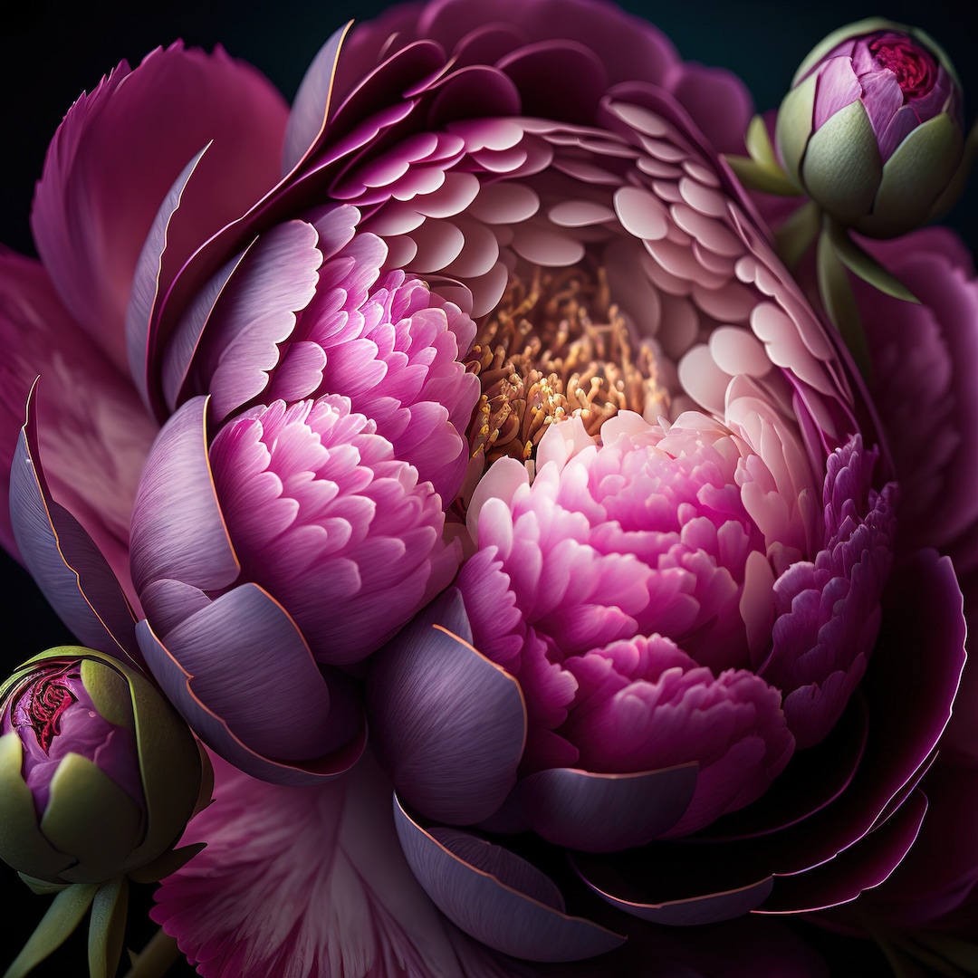 Beautiful Giant Peony Screen Saver Phone Wallpaper Digital Print