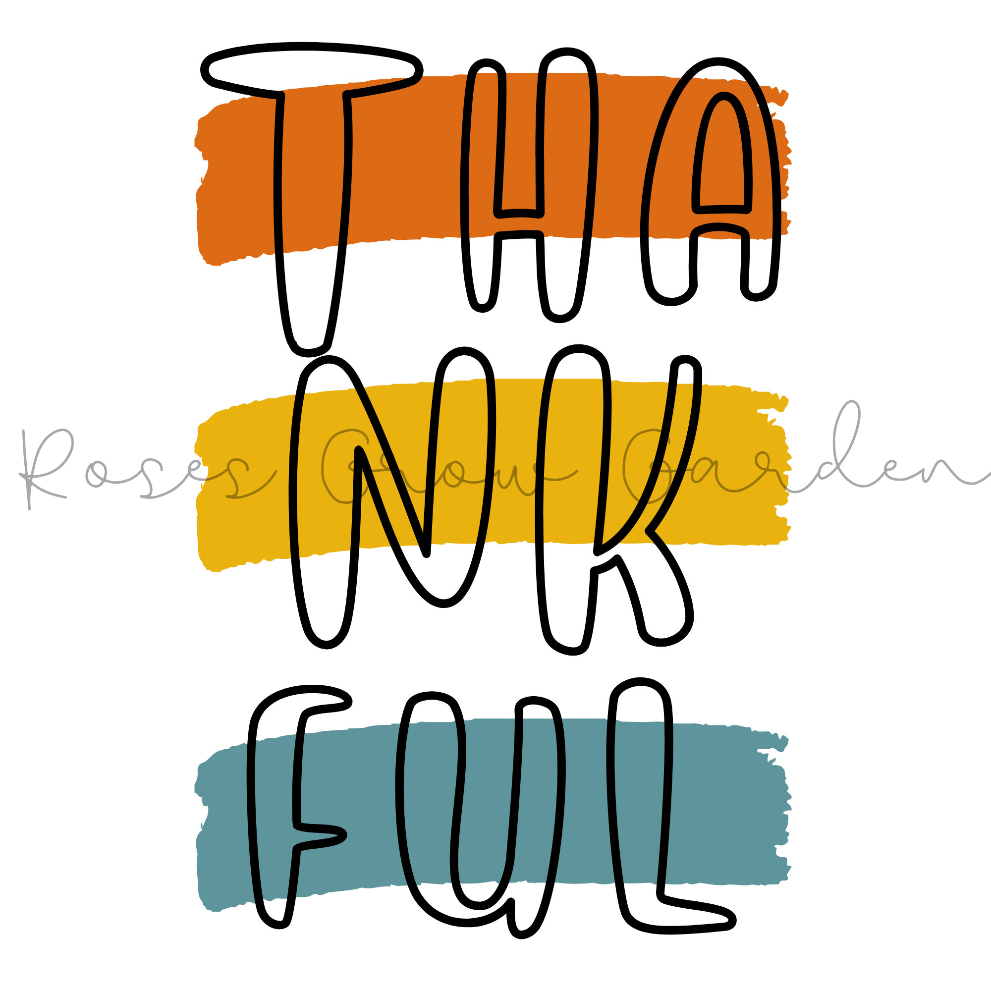 Thankful Graphic With Colors, Thanksgiving Digital Download, Digital ...