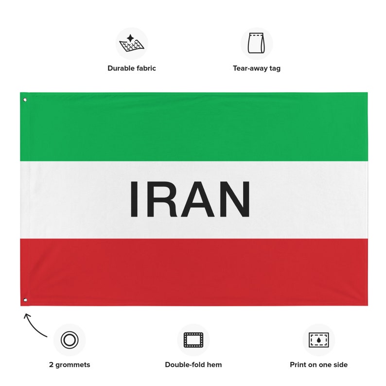 Iran Flag, Persian Flag, Women's Rights Flag, Iran World Cup Flag, Zan Zendegi Azadi, One-sided Print, Size 3x5 Ft (90 x 150 cm)