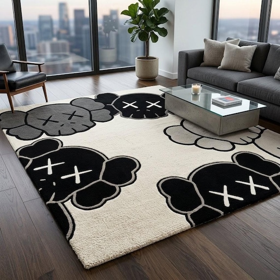 Custom Tufted Rug, Hypebeast Room Decor, Sneakerhead Bedroom Carpet, Pop Art Gaming Room Floor Mat, Streetwear Aesthetic Man Cave Rug