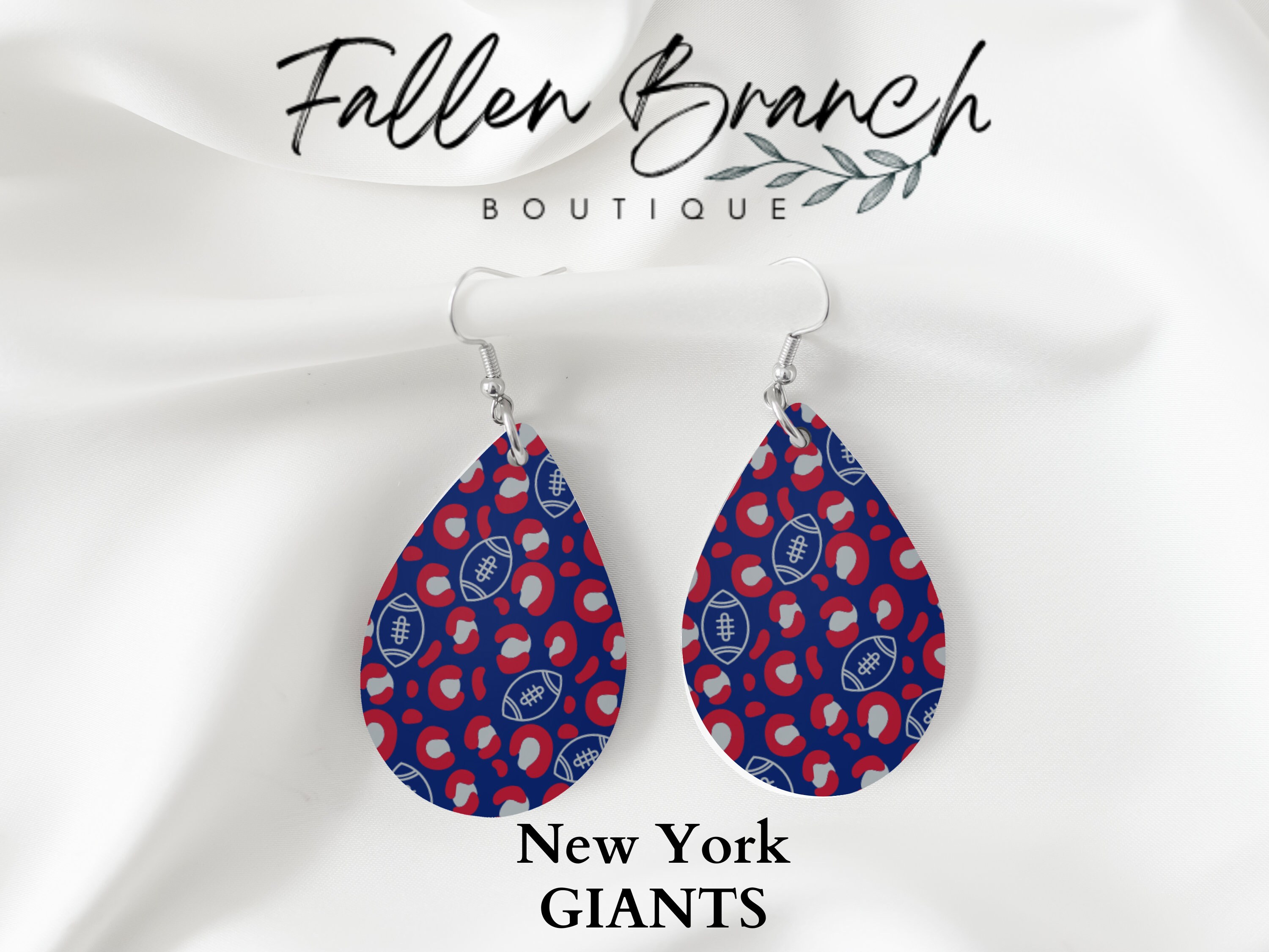 Ny Giants Earrings Etsy UK