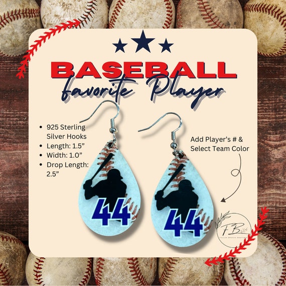 Baseball store mom earrings
