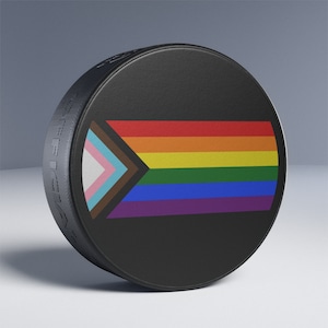 Progress Pride Stripe Hockey Puck
