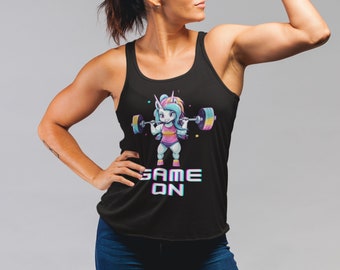 Unicorn Strength Training Tank Top for Women - Squat and Lift with Enchantment!