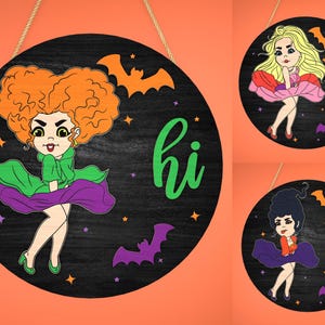 Happy Halloween Door Sign Laser Cut Svg,Wooden Door Hanger Svg,Witches Brew Svg ,Halloween Sign Svg,Halloween Decor Svg, Glowforge Svg Files