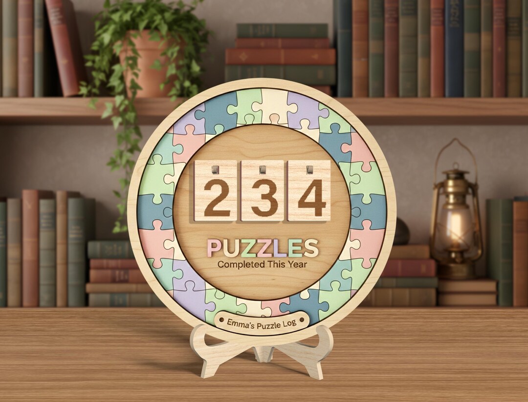 Puzzle Library Display Puzzle Tracker Board, Personalized Puzzle Sign, Display Jigsaw Puzzles ...