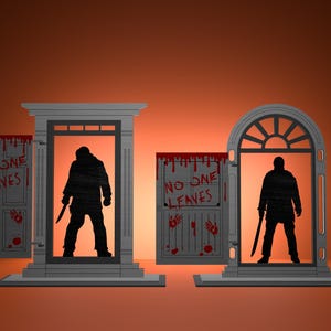 Horror Stehend Laser Cut svg, Halloween Horror Stand Decor Laser Cut svg, Horror Charaktere Zeichen svg, Halloween Dekor, Glowforge svg-Dateien