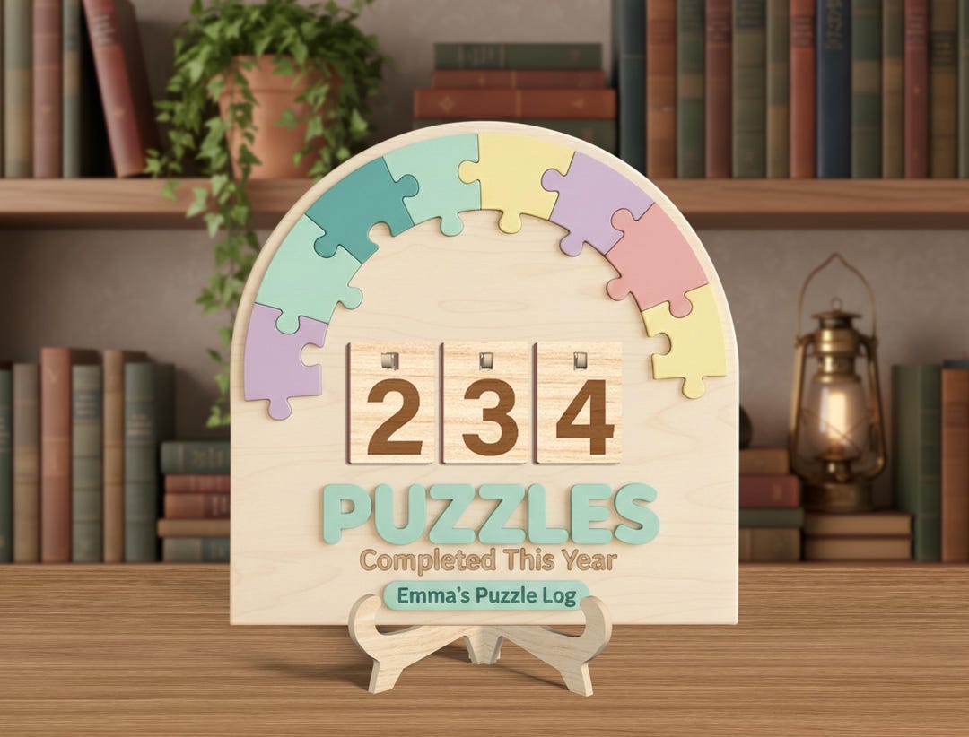 Puzzle Tracker, Puzzle Counter Sign, Recording Puzzles Completed This ...
