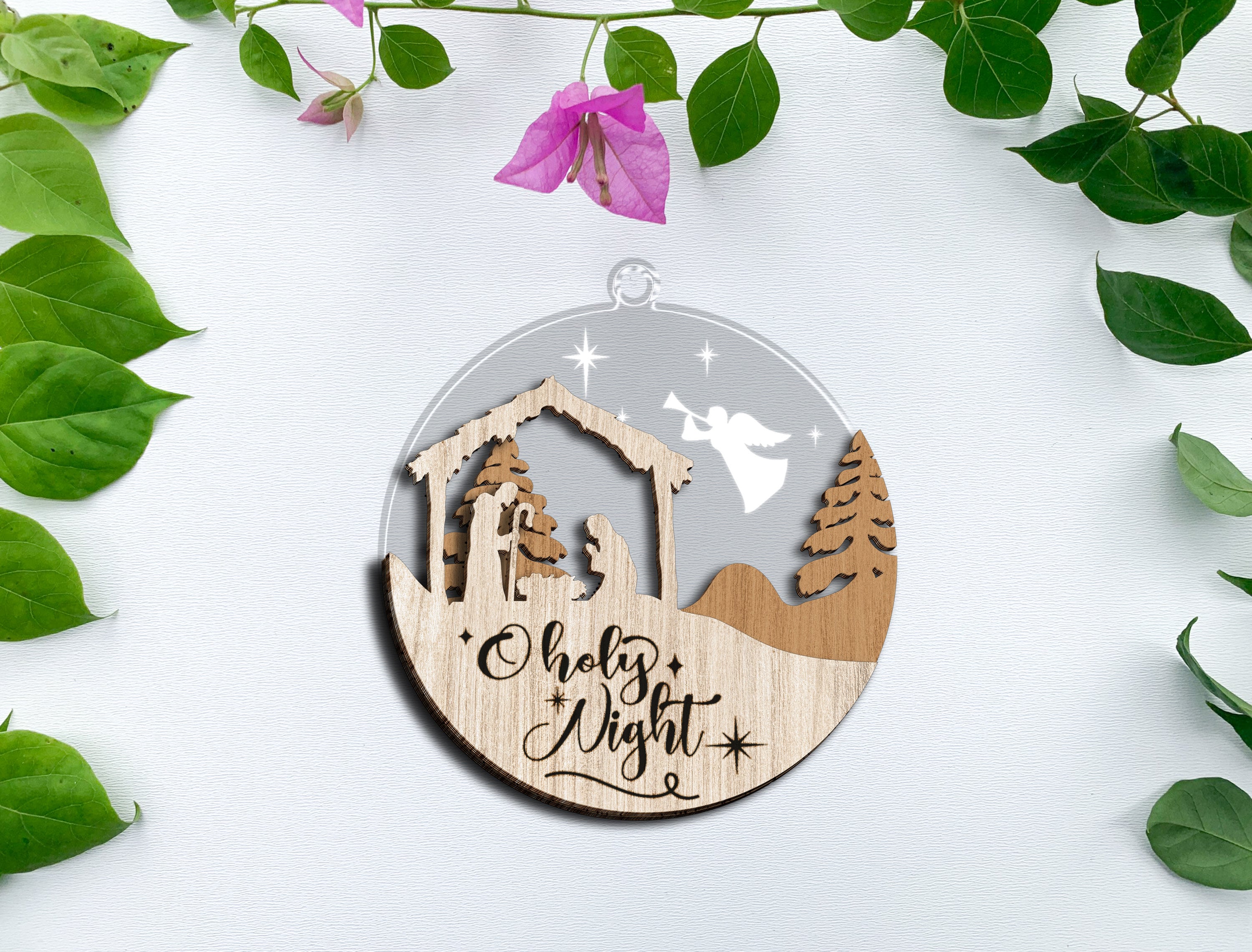  Oh Holy Night - Letras pequeñas en madera con diseño de huella  de madera para decoración de baño, estilo rústico, para bautizo, 29.9 x  29.9 in : Hogar y Cocina