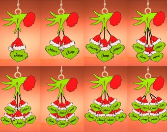 Bundle Personalized Family Christmas Ornament Svg,Christmas Ornament Svg,Christmas Cartoon Hand Ornament Svg,Christmas Decor ,Glowforge File