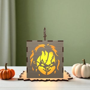 DIY Creepy Doll Lantern | Knife Top Light Box with Horror Face | Spooky Glow Halloween Decor | Haunted Movie Night Prop
