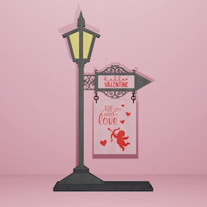 Tutto ciò di cui hai bisogno è Love Valentine intercambiabile Post Sign Svg, Valentine Porch Shelf Post Sign intercambiabile, Love Mall Sign Stand Taglio laser