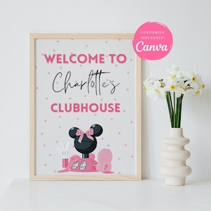 Minnie Mouse Party Poster, Minnie Mouse Birthday Printable, Oh Twodles, Girl Minnie Mouse, INSTANT DOWNLOAD