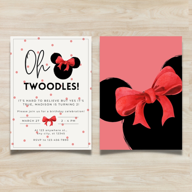 Minnie Mouse Invitation Minnie Mouse 2nd Birthday Invitation Etsy