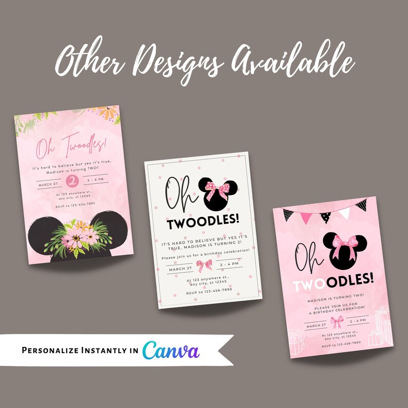 Minnie Mouse Invitation Minnie Mouse 2nd Birthday Invitation Etsy