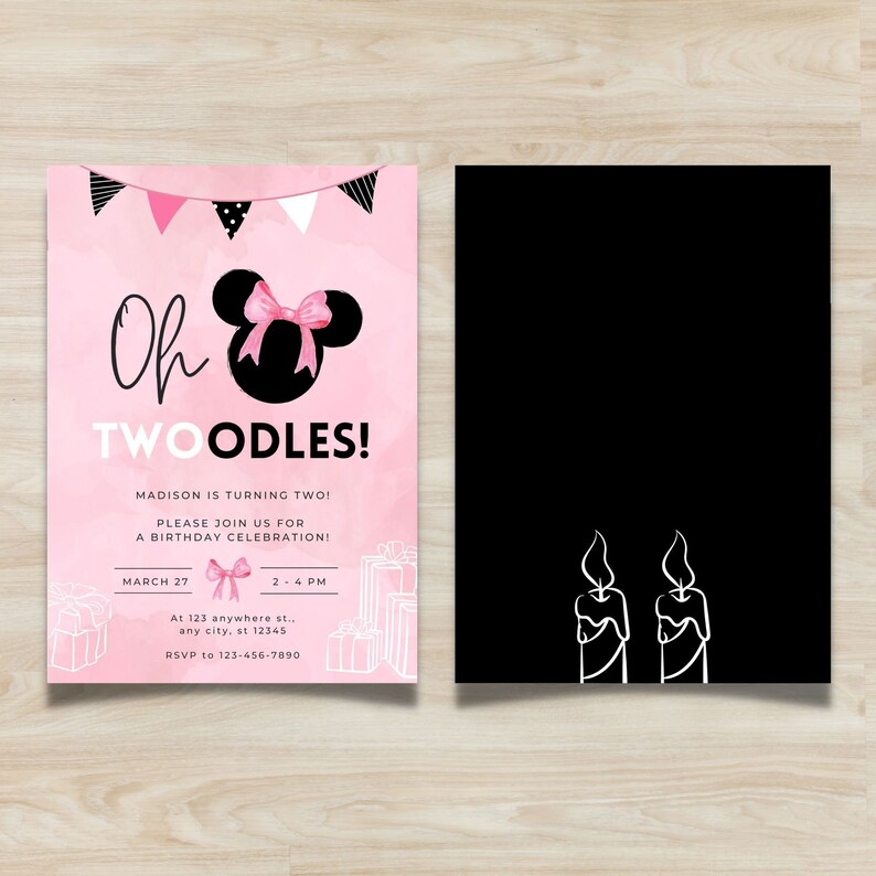 Minnie Mouse Invitation Minnie Mouse 2nd Birthday Invitation Etsy