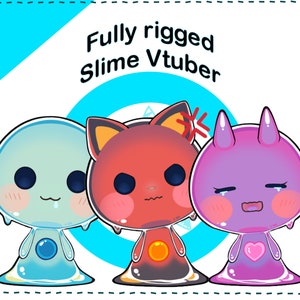 Chibi Slime Vtuber volledig opgetuigd live2d-model