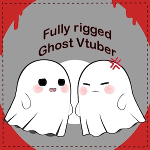 Chibi Ghost Vtuber fully rigged live2d model