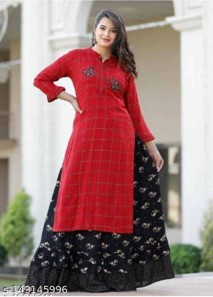 Ahalyaa Girls Black Ethnic Motifs Empire Kurti with Skirt & With Dupatta -  Absolutely Desi