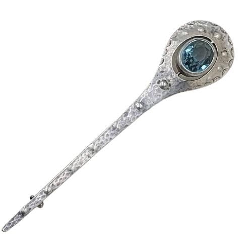 アールデコ アンティーク シルバー ブローチ | ブルー トパーズ