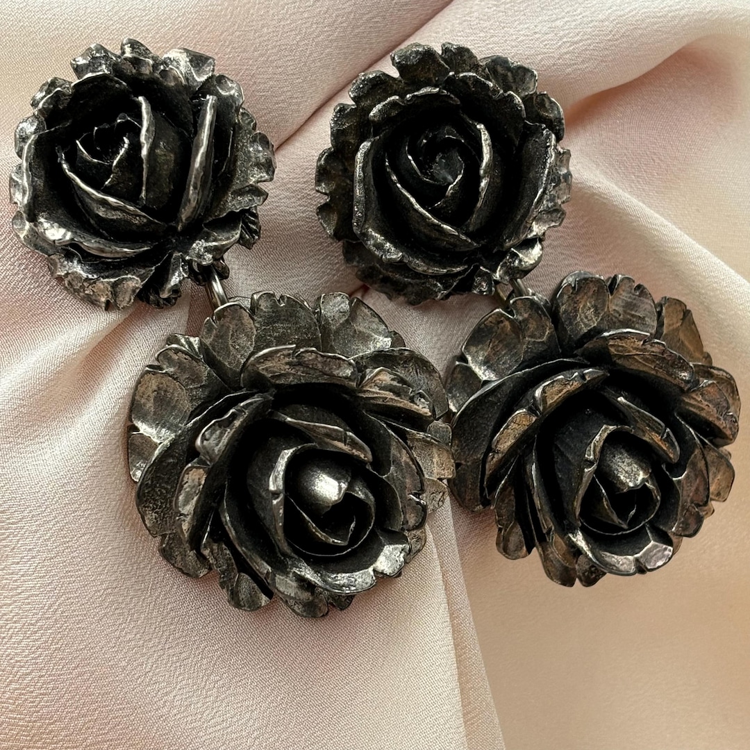 Boucles D'oreilles Clips Vintage Signées Philippe Audibert Paris - Pierre Rouge