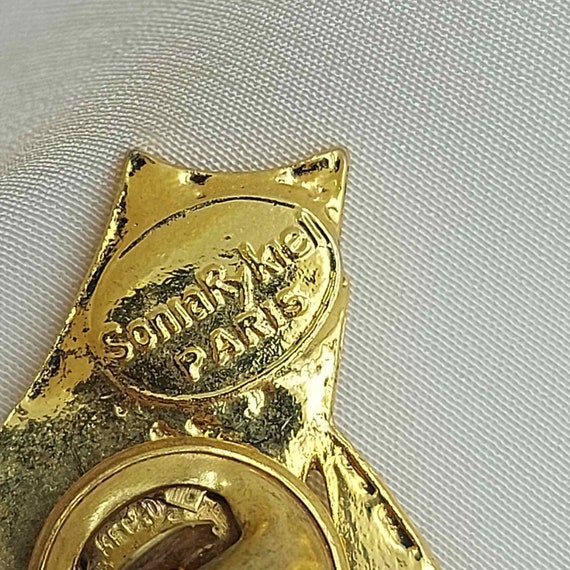 Vintage Sonia Rykiel brooch pin gold tone - image 6