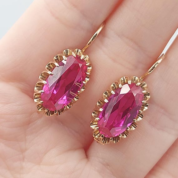 USSR period - 14 ct  Ruby Soviet Solid Rose Gold … - image 9