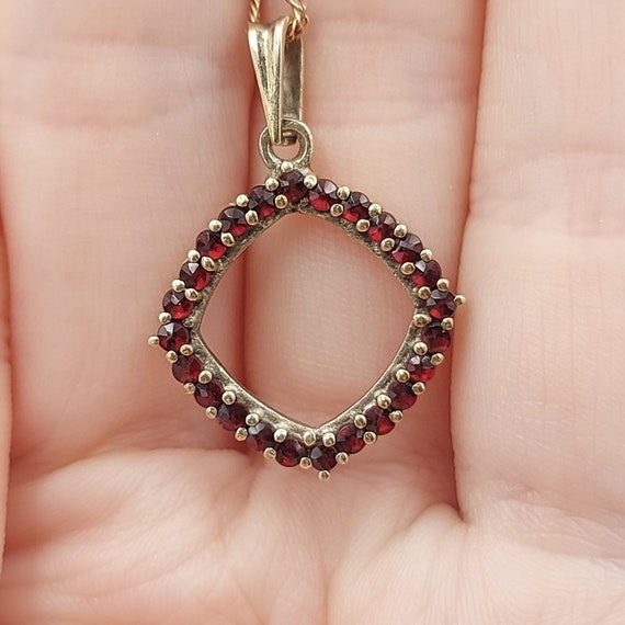 GERMANY ヴィンテージ ボヘミアン ガーネット 925シルバー ペンダント