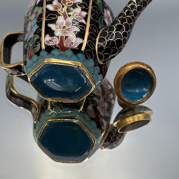 七宝焼のミニ茶壷セット、装飾用