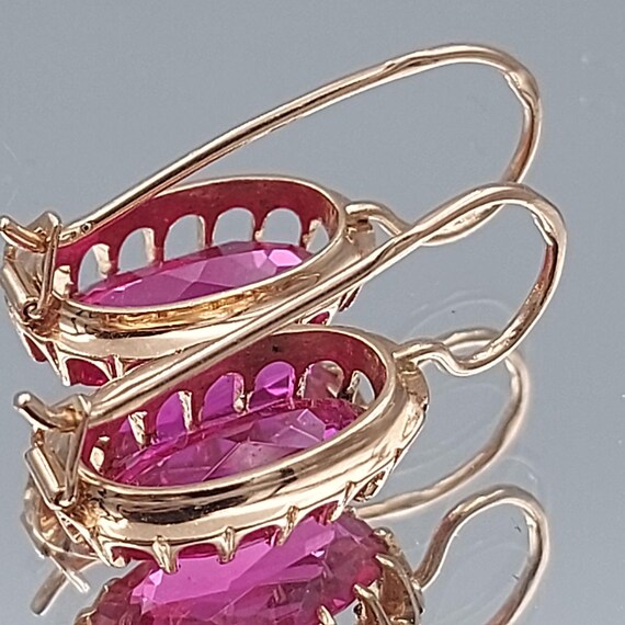 USSR period - 14 ct  Ruby Soviet Solid Rose Gold … - image 7