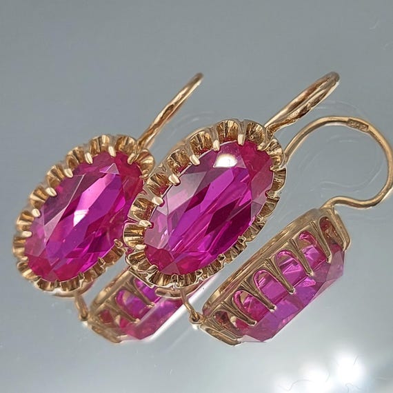 USSR period - 14 ct  Ruby Soviet Solid Rose Gold … - image 3