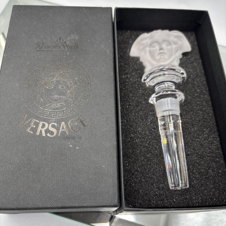 Versace - Vintage autentisk Versace flaskpropp / Rosenthal Versace kristallglasflaskpropp / medusahuvud / originalask / utmärkt present bild 5