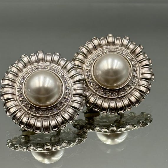 Grosses Boucles D'oreilles Clips Vintage - Sans Marque, Occasion - Bijou Rétro Volumineux