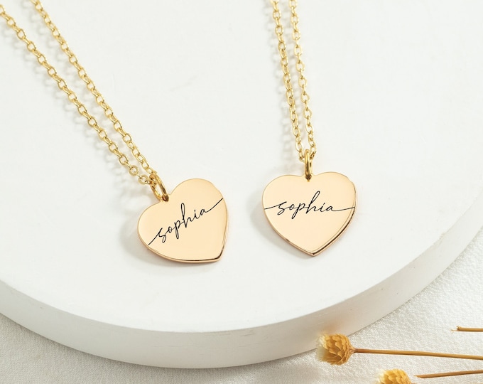 Custom Charm Pendant Necklace,Name Necklace Gold,Heart Necklace For Her,Birthday Gifts For Mom,Anniversary Gifts,Mothers Jewelry,Christmas