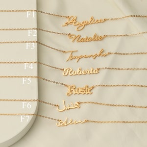 Dainty Gold Name Necklace,Silver Cursive Nameplate Necklace,Personalized Jewelry,Bridesmaid Gifts,Personalized Gifts for Her,Christmas Gifts