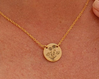 Gecombineerde geboortebloemketting, gouden familieketting, ketting voor moeder, hangerketting, moeders sieraden, verjaardagscadeaus, moederdagcadeaus