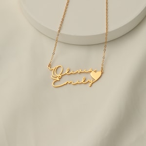 Custom Two Name Necklace,Gold Couple Name Necklace,Couple Necklace,Womens Jewelry,Charm Necklace,Gifts for Couple,Mothers Day Gifts image 9