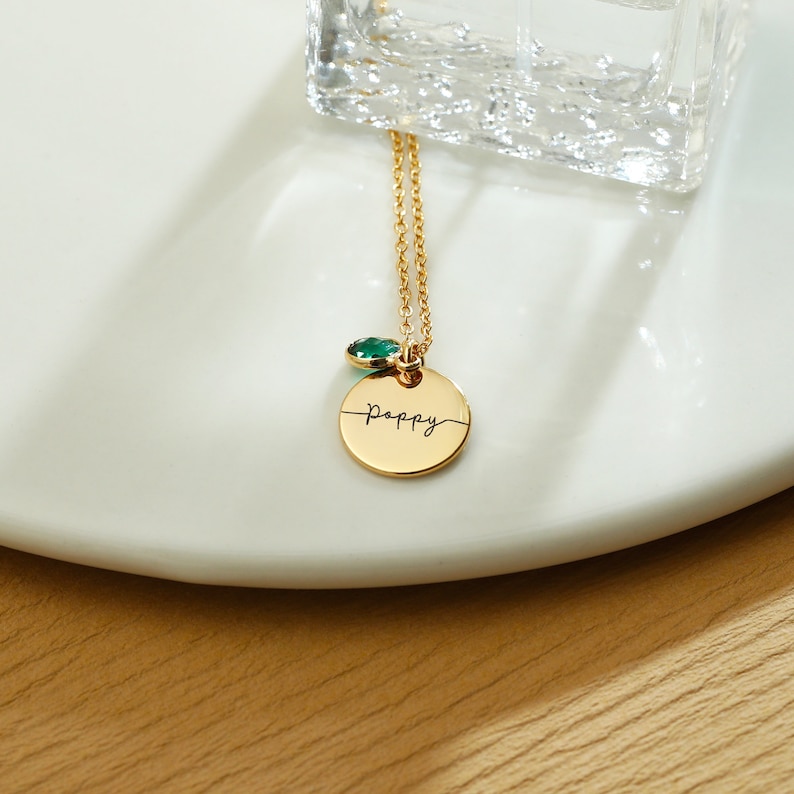 Personalized Name Necklace With Birthstone,Esme Silver Name Necklace,Custom Jewelry,Birthday Gift,Personalized Gift For Her,Gift For Grandma Bild 5