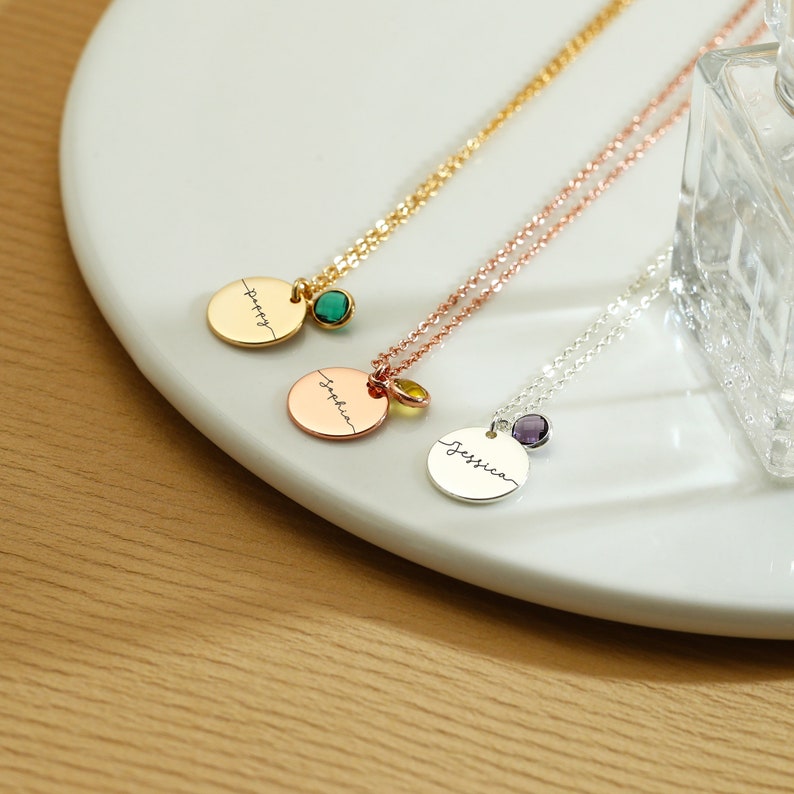 Personalized Name Necklace With Birthstone,Esme Silver Name Necklace,Custom Jewelry,Birthday Gift,Personalized Gift For Her,Gift For Grandma image 3