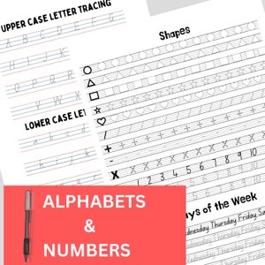 English Handwriting Practice Printable Sheets for Uppercase & Lowercase ...