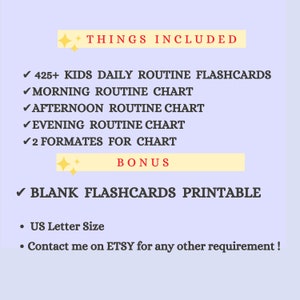 Routine Flash Cards &amp; Charts for Kids Printable, Editable Daily Kids ...