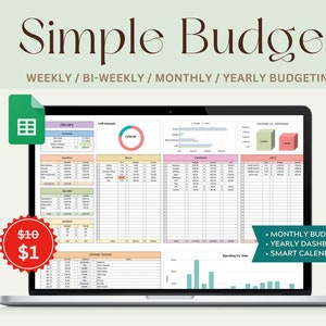 Budget Planner Google Sheet Monthly Budget Spreadsheet Paycheck Budget Template Simple Weekly Financial Planner Beginners Biweekly Budgeting