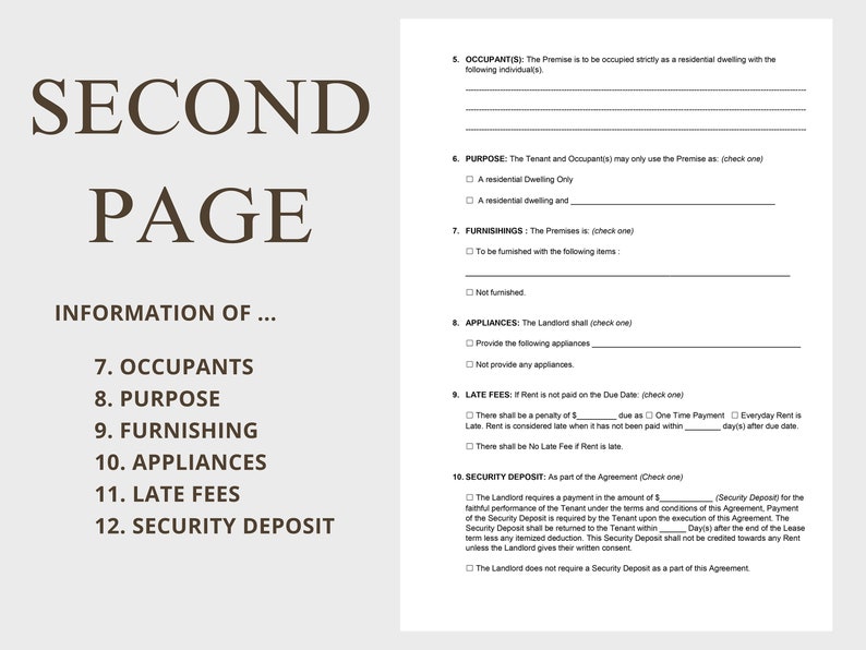 Editable Rental Agreement Template, Printable Lease Agreement, Landlord ...
