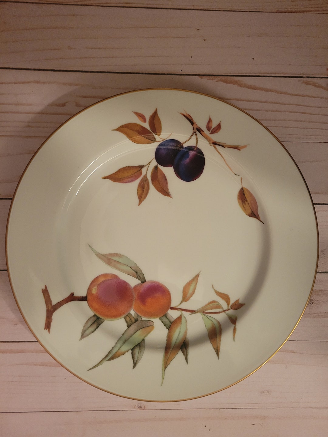 Royal Worcester Evesham Vale 10 Dinner Plate With Gold Trim. Etsy