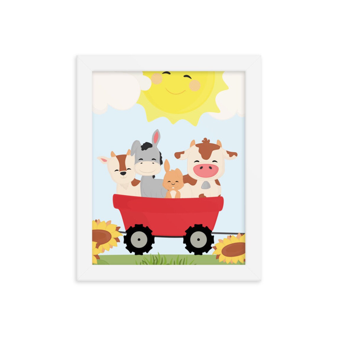 Farm Animals Nursery Artwork Framed Baby Animal Decor for Etsy