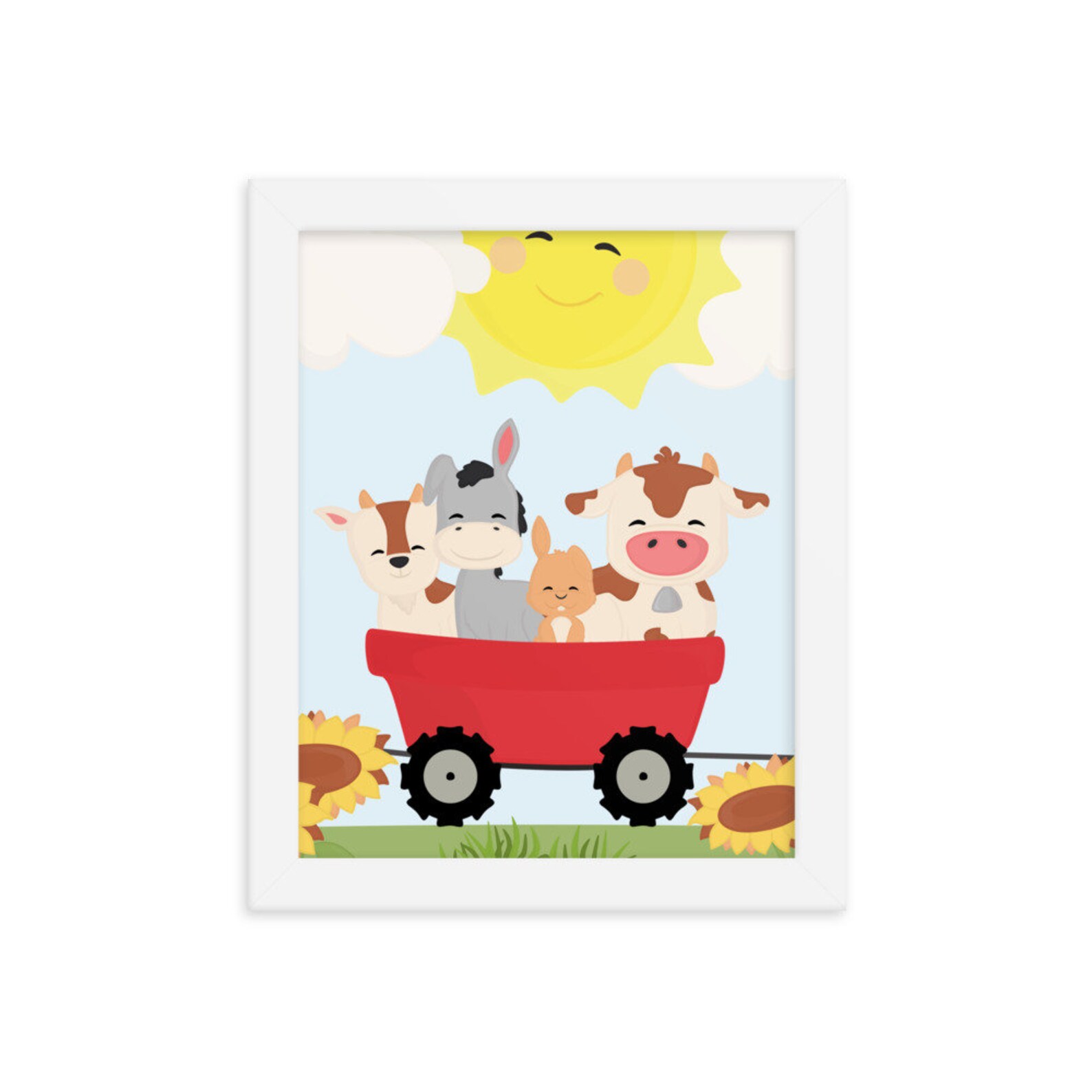 Farm Animals Nursery Artwork Framed Baby Animal Decor for Etsy